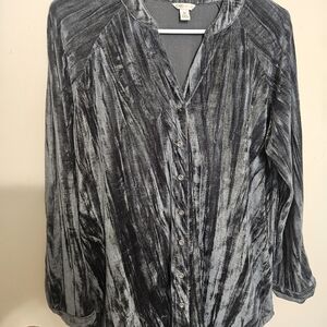 Elegant Velvet Button Down Shirt